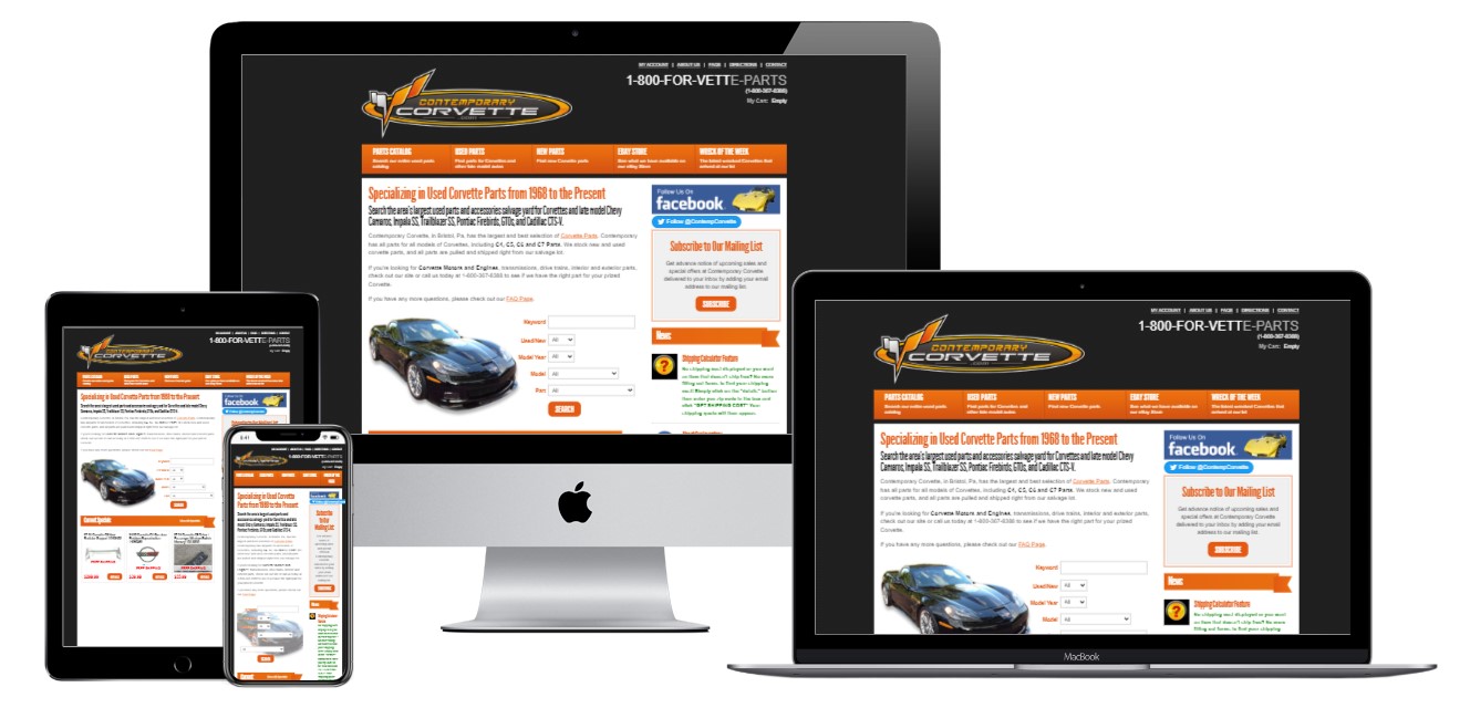 Contemporary Corvette responsive websites