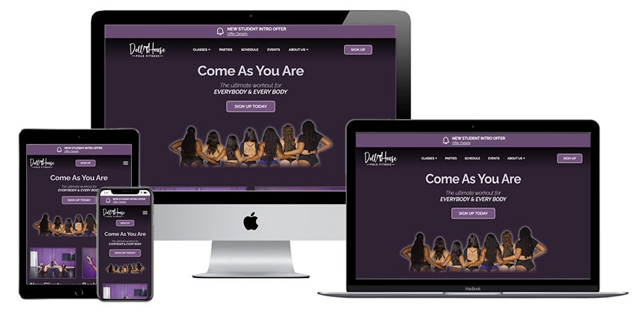 Doll House Pole Fitness responsive websites