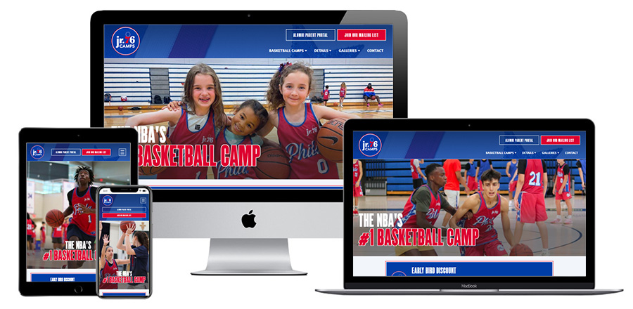 Jr. 76ers Camps responsive websites