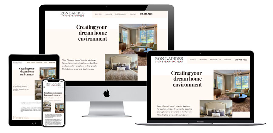 Ron Lapides Interiors responsive websites